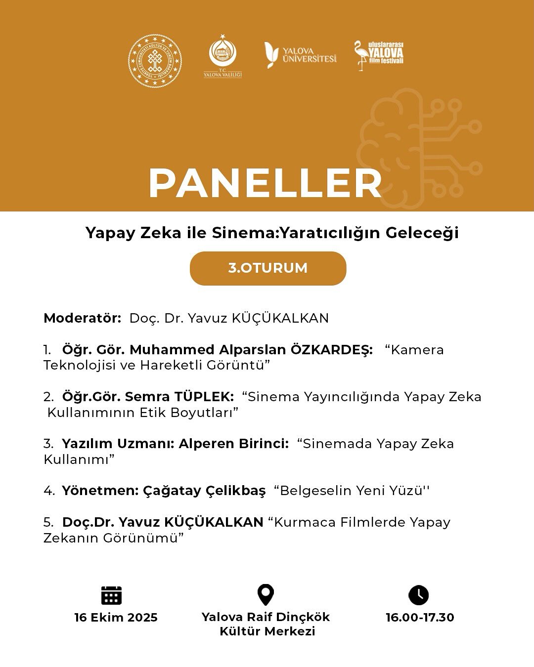 Yapay Zeka ve Sinema Paneli - 2. Uluslararası Yalova Film Festivali