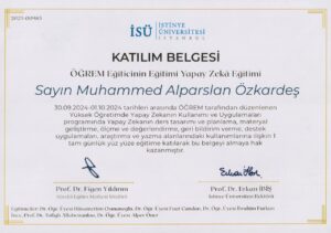 Yükseköğretimde Yapay Zekanın Kullanımı Eğitim Sertifikası